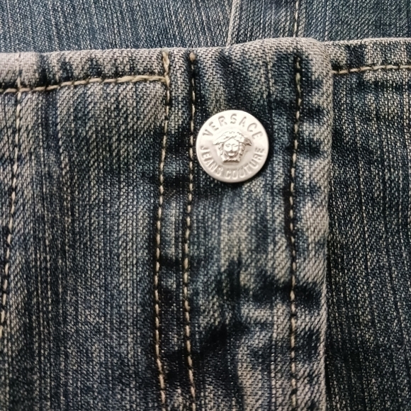 Y2K Versace jeans couture embroidered jeans skirt - Picture 5 of 10